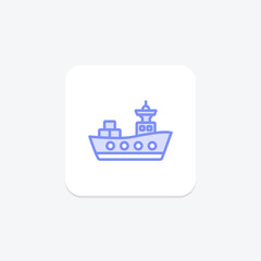 Cargo ship icon, ship, transportation, vessel, freight, editable vector, pixel perfect, illustrator ai file