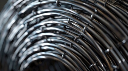 Detailed view of metallic wires, suitable for industrial concepts