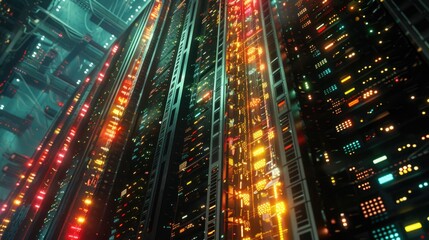 Obraz premium Cityscape at night, suitable for urban concepts