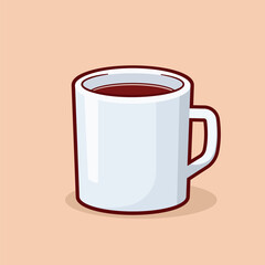 Coffee cup vector illustration cartoon, coffee mug