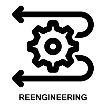reengineering, rebuild, recycle, redesign, back engineering, retrospective expanded agile outline icon license for web mobile app presentation printing