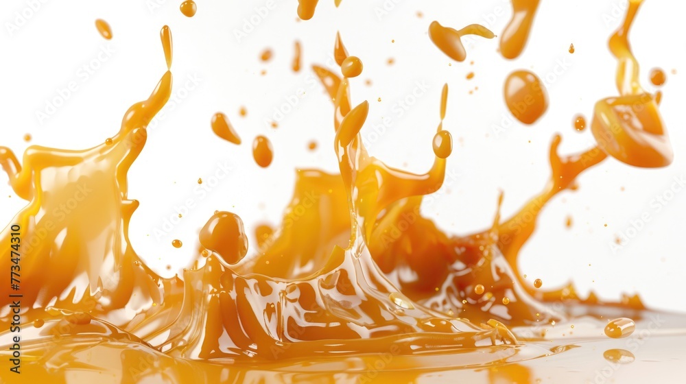 Poster A dynamic liquid splash on a clean white background. Suitable for various design projects