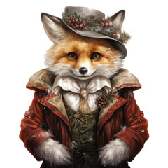 Obraz premium Fox Wearing Jacket