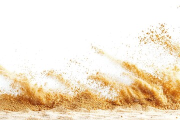 A man riding a surfboard on a sandy beach. Perfect for travel and leisure concepts