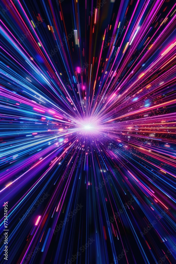 Aufkleber dark background with bright lines and stars. suitable for space and astronomy concepts