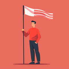 person with flag