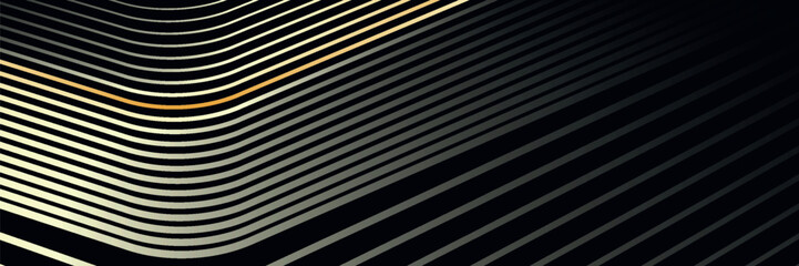 Luxury abstract black background with golden lines. Shiny gold geometric lines pattern