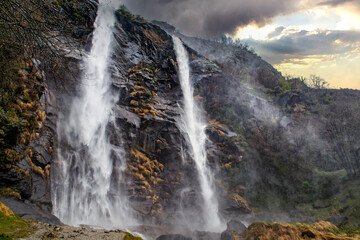 Acquafraggia waterfalls in Valchiavenna valley - 773476562