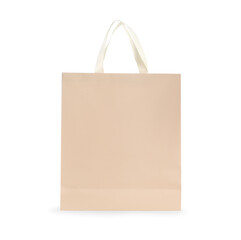 One paper bag isolated on white. Mockup for design