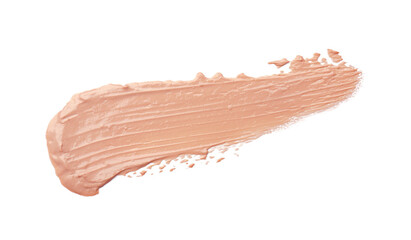 Stroke of pink color correcting concealer isolated on white