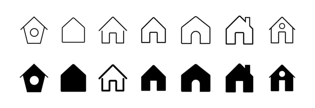 Home Icon . Home Icon set, Home button set. Home button icon. House Icon Set, Icons Set, house icon, icon set, regular use icon set, vector icon set, Vector Icon Design