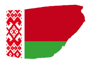 Belarus flag with palette knife paint brush strokes grunge texture design. Grunge brush stroke effect