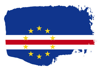Cape Verde flag with palette knife paint brush strokes grunge texture design. Grunge brush stroke effect