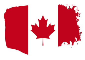 Obraz premium Canada flag with palette knife paint brush strokes grunge texture design. Grunge brush stroke effect