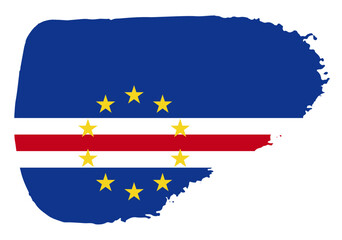 Cape Verde flag with palette knife paint brush strokes grunge texture design. Grunge brush stroke effect