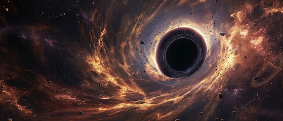 Exploring the mysteries of black holes and other cosmic phenomena in deep space - obrazy, fototapety, plakaty