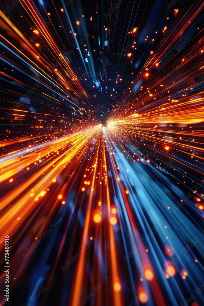 Poster a dark background with bright lights and stars. suitable for various design projects