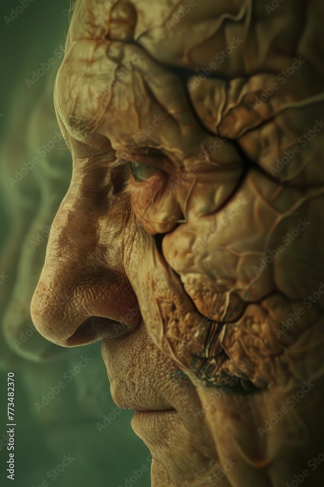 Poster close up of a person's face. suitable for various design projects