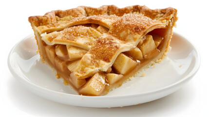 Delectable Slice of Homemade Apple Pie, With Golden Flaky Crust and Cinnamon-Spiced Filling, Evoking Warmth and Nostalgia