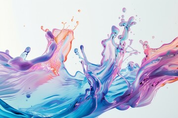 Dynamic Splash of Pink and Blue Hues - obrazy, fototapety, plakaty
