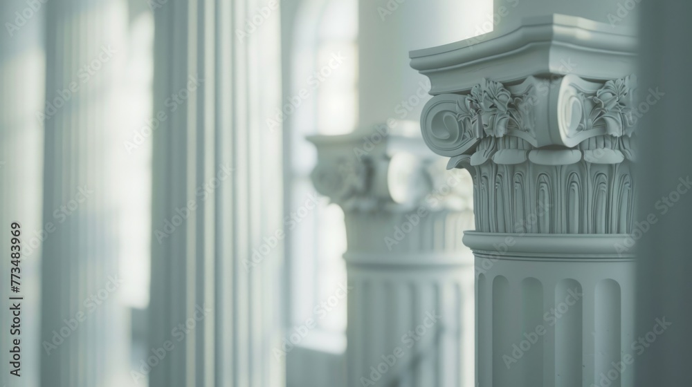 Leinwandbilder a row of white columns in a room. perfect for architectural projects