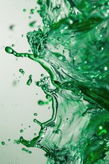 Detailed view of a splash of green liquid, suitable for various design projects