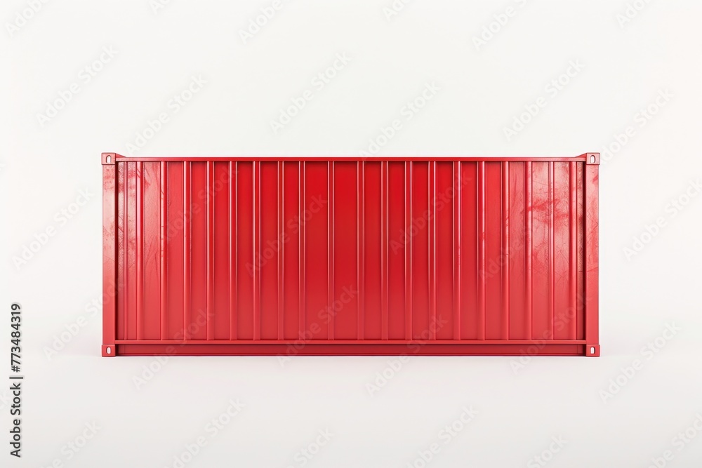 Poster a red container placed on a white floor, suitable for various industrial and storage concepts