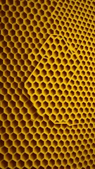 Abstract yellow hexagon or honeycomb background AI Generated.