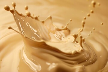 A splash of chocolate falling into a bowl. Great for food and cooking concepts