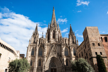 Kathedrale in Barcelona, Spanien - obrazy, fototapety, plakaty