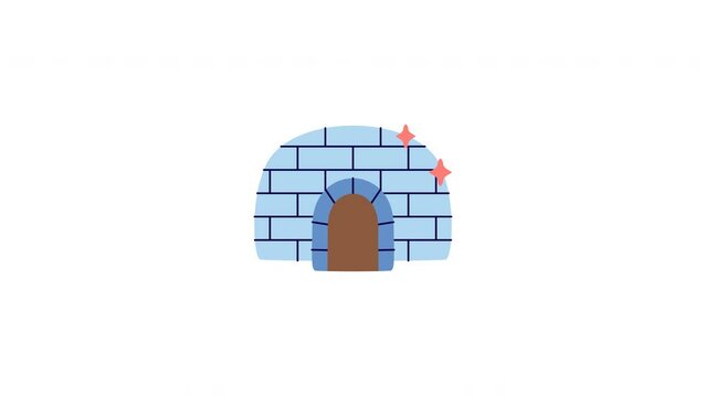 igloo animation with looping , 4k resolution, and Alpha Channel