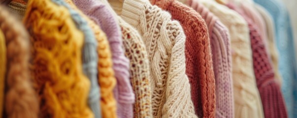 Colorful knitted sweater outfits are suitable for winter and autumn wear.