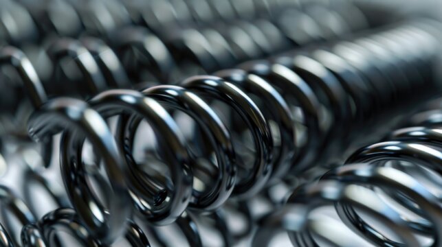 Detailed image of metal springs, useful for industrial concepts