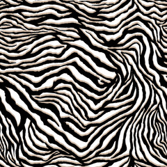 Abstract, brush , zebra, texture print. Seamless patterns. - 773489345