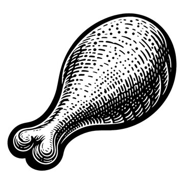 recommend clip art: Fried chicken drumstick leg sketch PNG