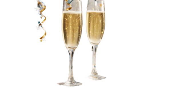 Champagne copy - Festive Confetti Ceremony Holiday Stars Occasion streamers Party Event lay flat Celebration space star streamer champaign cele