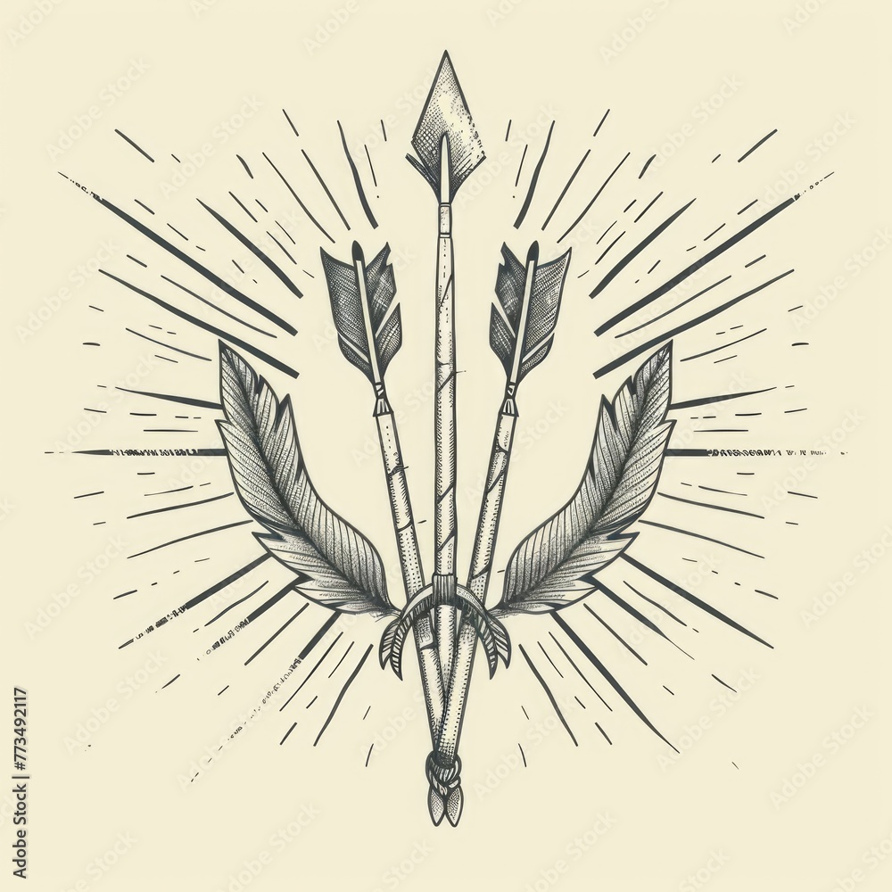 Aufkleber abstract illustration of three arrows pointing towards the center