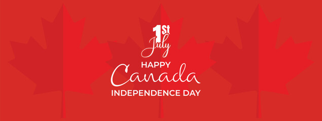 Canada Day Sale Web Banner. Happy Canada Independence Day Mega Big Sale Banner Background Illustration. Canada Day Weekend Promotion Discount Banner. First of July Holiday Special Offer Template