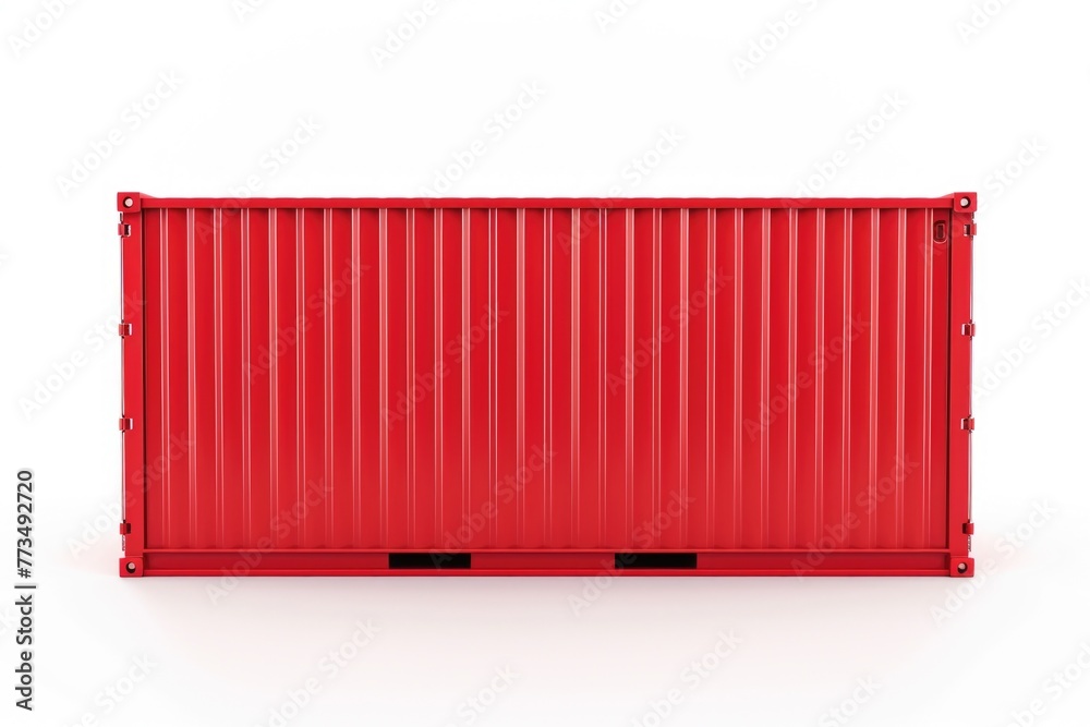 Poster a red container placed on a white surface. suitable for various industrial and household concepts
