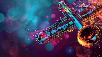 Copy space Illustration of International Jazz Day event concept graphic resource flayer