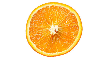 Slice of orange, on white - obrazy, fototapety, plakaty