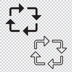 Refresh icon, sync repeat and reload arrow icon symbol convert button sign