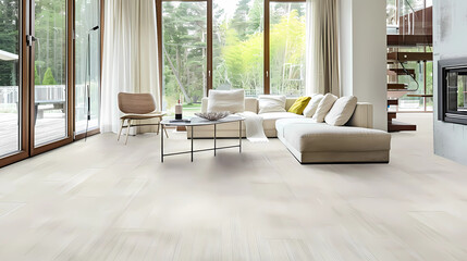 Fototapeta premium Linen Flooring - Natural fiber flooring made from linen fabric, durable and breathable, adds a casual elegance to interiors with its textured appearance