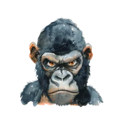 Photo sur Plexiglas Crâne aquarelle gorilla head vector illustration in watercolour style