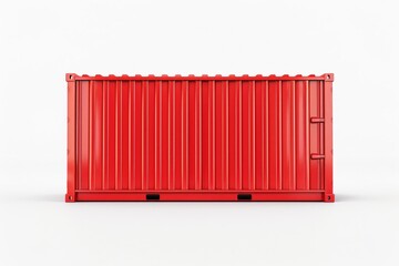 A red container placed on a white surface. Suitable for various industrial and storage concepts