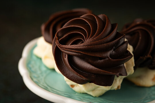 Cookies with chocolate icing 