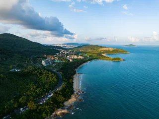 Foto op Canvas Aerial photography of Jiajing Island, Shimei Bay, Wanning, Hainan, China, in summer evening © hu