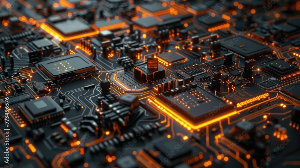 Aufkleber detailed view of an electronic circuit board. ideal for technology and engineering concepts