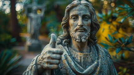 Statue of Jesus Giving Thumbs Up