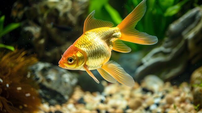 Carassius auratus auratus - gold fish - aquarium fish
